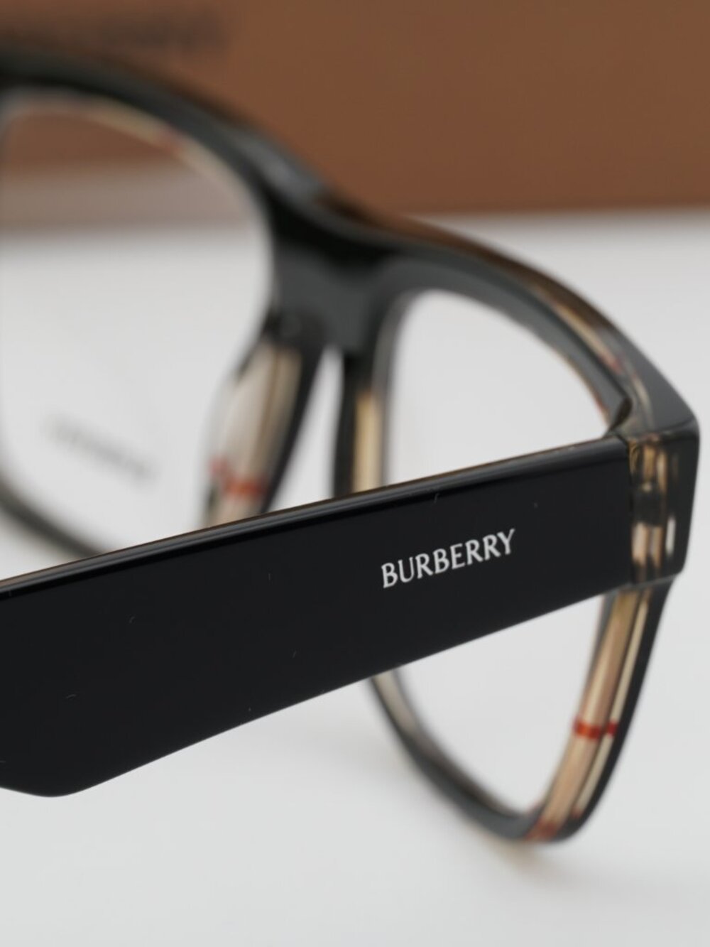 Burberry BE2411 4121 Rectangle Eyeglasses 53mm - Black on Vintage Check - Picture 7 of 11